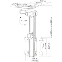 InLine® Under Cabinet Bracket for Displays up to 68cm 27" up to 20kg