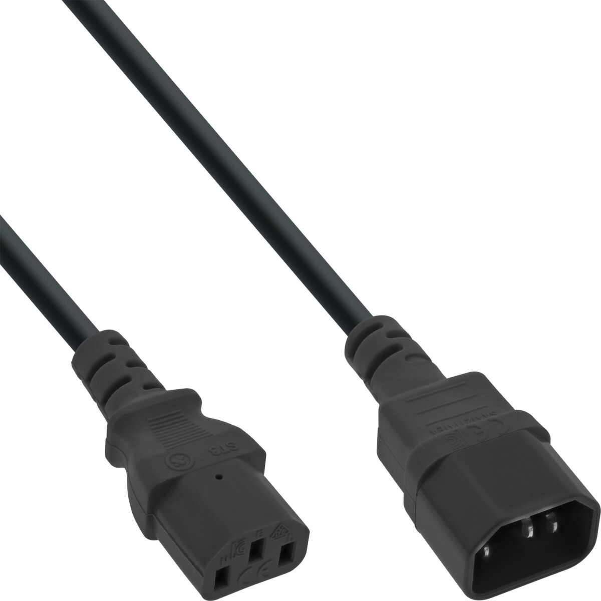 InLine® power Cord extension C13 to C14 1.8m with ETL...