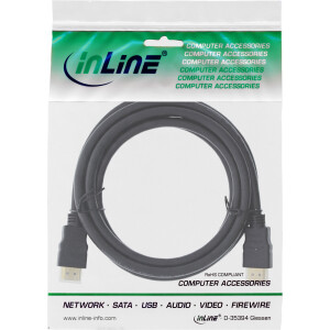 InLine® HDMI-High Speed Kabel mit Ethernet, Premium, 4K2K, ST/ST, schwarz, 2,5m