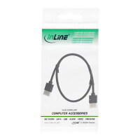 InLine® HDMI Superslim Kabel A an A, HS mit Eth., Premium, schwarz / gold, 1m