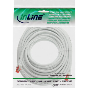 InLine® Patch Cable S/FTP PiMF Cat.6 250MHz copper halogen free white 15m