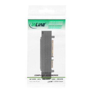 InLine® SATA Adapter male / female 22 Pin 15+7 upward angled