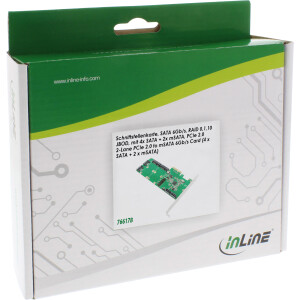 InLine® RAID Controller 4x SATA 6Gb/s RAID 0 / 1 / 10 / JBOD / 4x SATA + 2x mSATA