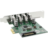 InLine® Schnittstellenkarte, 4x USB-A, USB 3.2 Gen.1, PCIe, inkl. LP Slotblech