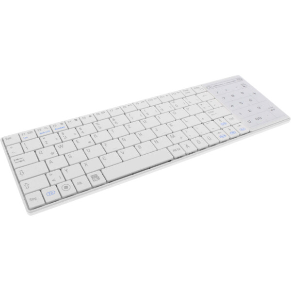 InLine® Bluetooth Mini-Keyboard with Touchpad Windows 10 compatible white