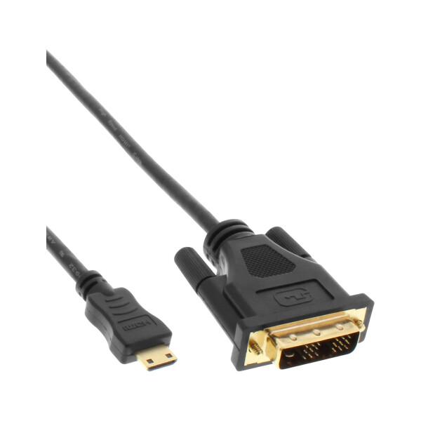 InLine® Mini-HDMI to DVI Cable HDMI C male to DVI 18+1 male gold plated 0.5m