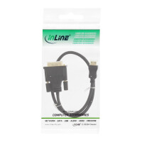 InLine® Mini-HDMI to DVI Cable HDMI C male to DVI 18+1 male gold plated 0.5m