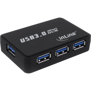 InLine® USB 3.0 Hub 4 Port with 3.5A Power Adapter black