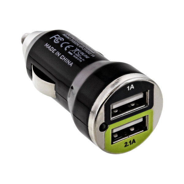 InLine® USB Car Charger + Power Adapter for any USB device 12/24V to 5V DC/2.1A