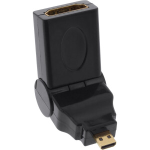 InLine® HDMI Adapter Type A female / D male swing type gold plated