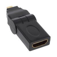 InLine® HDMI Adapter Type A female / D male swing type gold plated