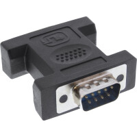 InLine® Adapter Sub-D DB9 male / male black long version