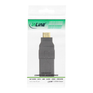 InLine® HDMI Adapter, HDMI A Buchse auf Mini HDMI C Stecker, flexibel, 4K2K