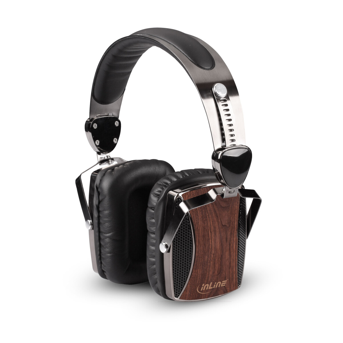 InLine® woodon-ear, Wooden On-Ear Headset