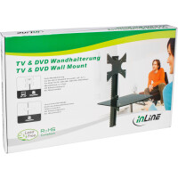 InLine® Wandhalterung, für TV bis 30kg und DVD bis 10kg, bis ca. 81cm (32"), silber