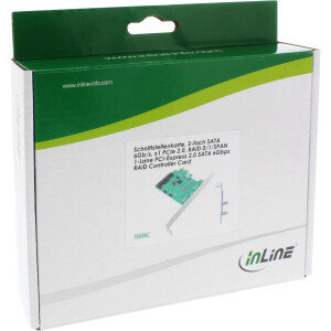 InLine® Schnittstellenkarte, 2-fach SATA 6Gb/s, x1 PCIe 2.0, RAID 0/1/SPAN