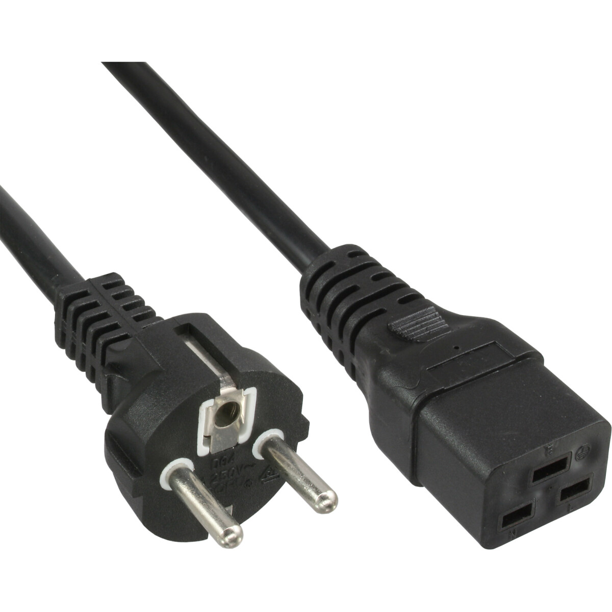 InLine® power cable 16A CEE 7/7 straight / IEC320/C19 1m