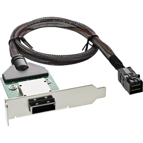 InLine® SAS HD LP PCI Slotblech m. Kabel, ext. SFF-8088 auf int. SFF-8643, 0,5m