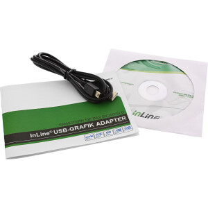 InLine® USB Graphics Card USB 2.0 to DVI with DVI to VGA & DVI to HDMI Adapter