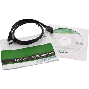 InLine® USB Graphics Card USB 3.0 to HDMI + HDMI to DVI Adapter max. 2048x1152