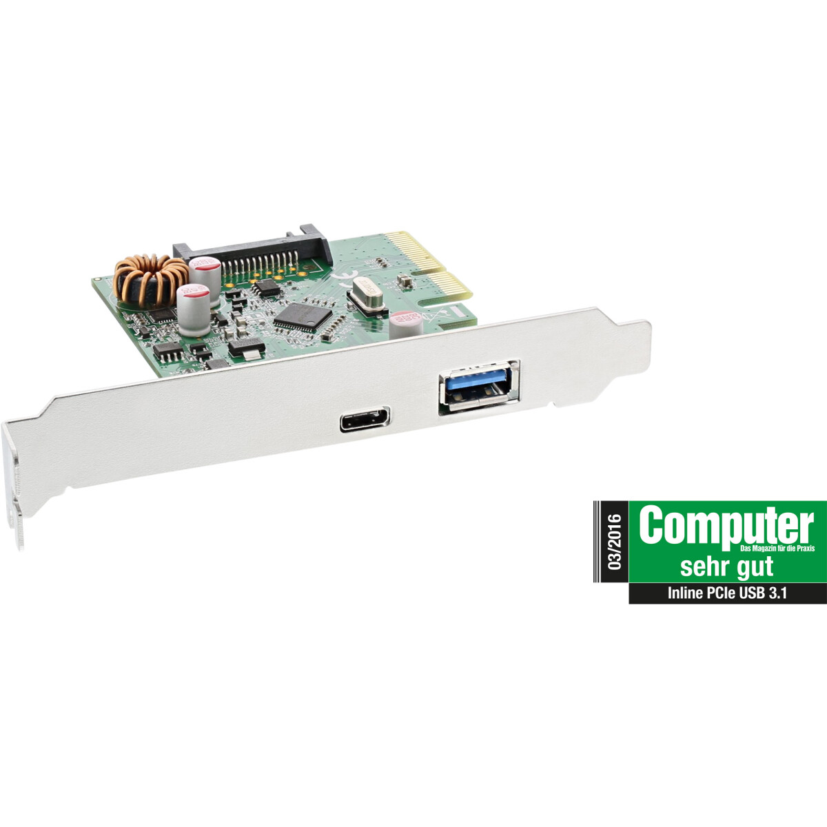 InLine® USB 3.1 Gen.2 Host Controller 2 Port AF+CF +...