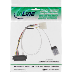 InLine® SAS cable, SFF-8087/SAS SFF-8482+power, single SAS HDD to contr., 0.5m