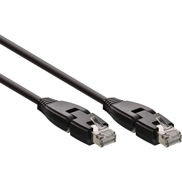 InLine® 180° Patch Cable S/FTP PiMF Cat.6A 500MHz halogen free Copper black 1m