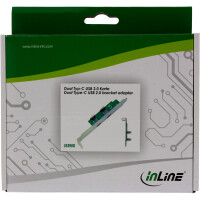 InLine® Slotblech USB 2.0, 2x USB Buchse Typ C auf intern Mainboardanschluss, 0,5m