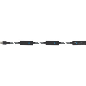 InLine® USB 3.2 Gen.1 Aktiv-Verlängerung, Stecker A an Buchse A, schwarz, 15m