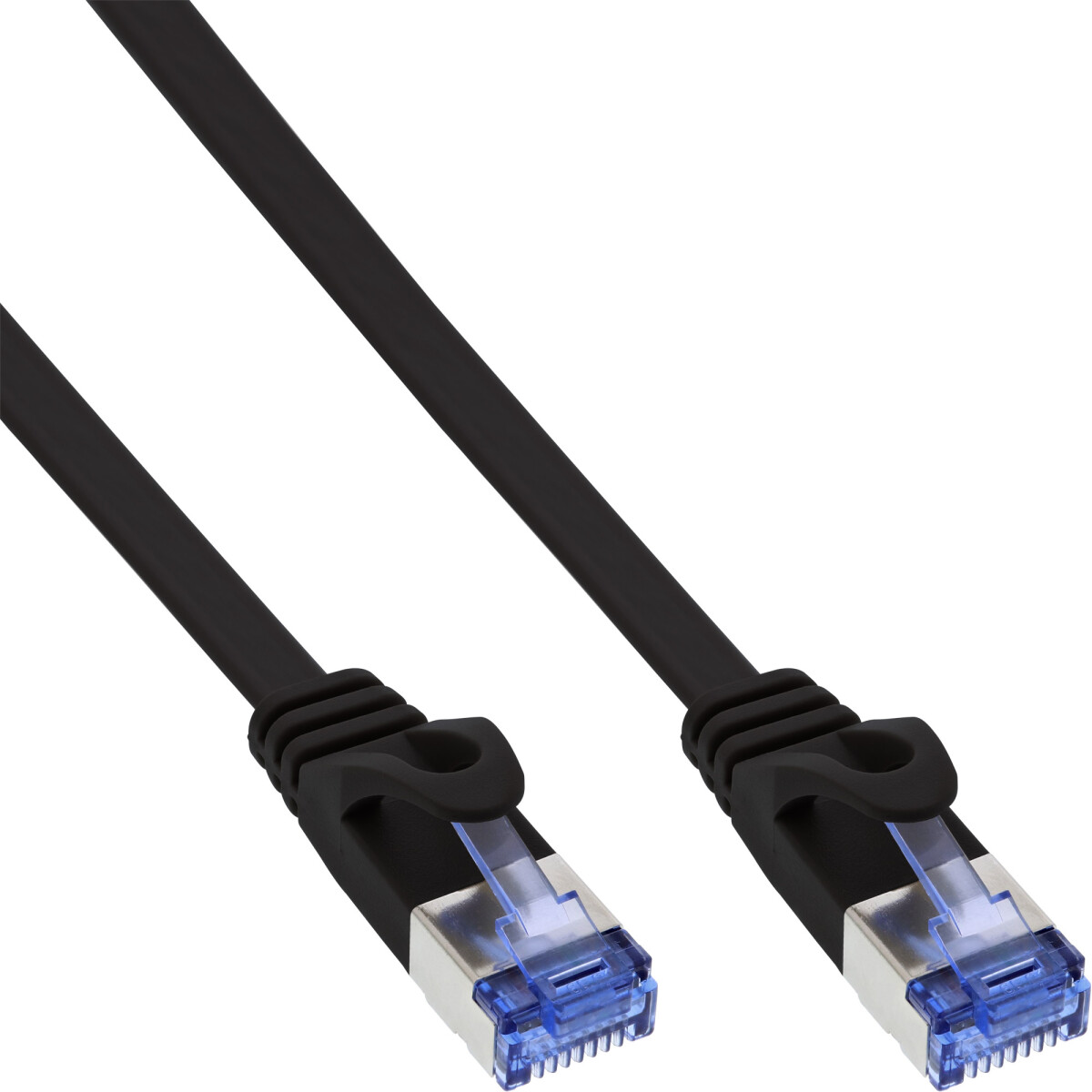 InLine® Flat Patch Cable U/FTP Cat.6A black 2m