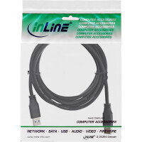 InLine® USB 3.2 Gen.1 Kabel, A an A, schwarz, 1m