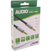 InLine® Slim Audio Kabel Klinke 3,5mm ST/ST, Stereo, 3m