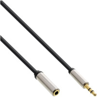 InLine® Slim Audio Cable 3.5mm male / female Stereo 0.5m