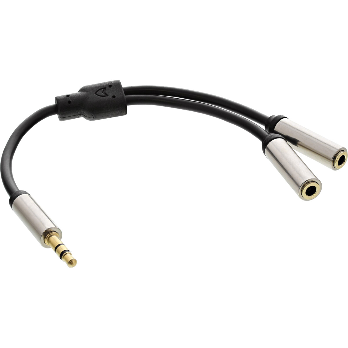 InLine® Slim Audio Y-Cable 3.5mm male / 2x female 0.15m