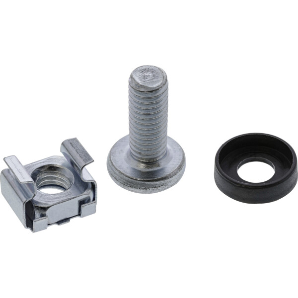 InLine® Cage Nut Set M6 20 Cage Nuts + 20 Washers + 20 Screws