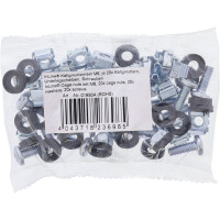 InLine® Cage Nut Set M6 20 Cage Nuts + 20 Washers + 20 Screws