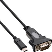 InLine® USB zu Ser, Adapterkabel, USB-C an 9pol Sub D Stecker, mit 9-25pol Adap.