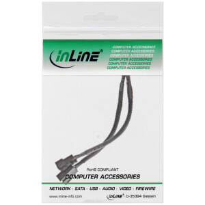 InLine® PWM fan power y-cable, 4pin. 1M/2F, 0.15m