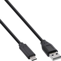 InLine® USB 2.0 Cable, USB-C male / USB-A male, black, 1.5m