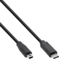 InLine® USB 2.0 Cable, USB-C male / mini-B male (5pin), black, 2m