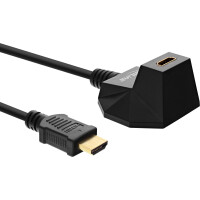 InLine® HDMI Station, High Speed HDMI Cable with Ethernet, M/F, black, golden contacts, 2m