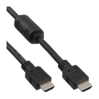 InLine® HDMI Kabel, HDMI-High Speed, Stecker / Stecker, schwarz, mit Ferrit, 0,5m