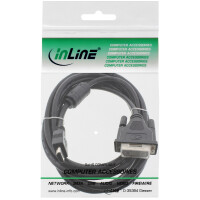 InLine® HDMI-DVI Adapterkabel, 19pol Stecker auf 18+1 Stecker, mit Ferrit, 0,5m