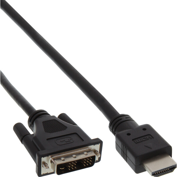 InLine® HDMI-DVI Adapterkabel, HDMI Stecker auf DVI 18+1 Stecker, 0,5m