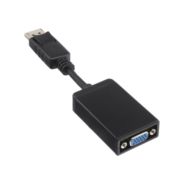 InLine® DisplayPort Adapterkabel, Aluminium, DisplayPort Stecker auf VGA Buchse schwarz, 0,15m