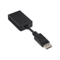 InLine® DisplayPort Adapterkabel, Aluminium, DisplayPort Stecker auf VGA Buchse schwarz, 0,15m