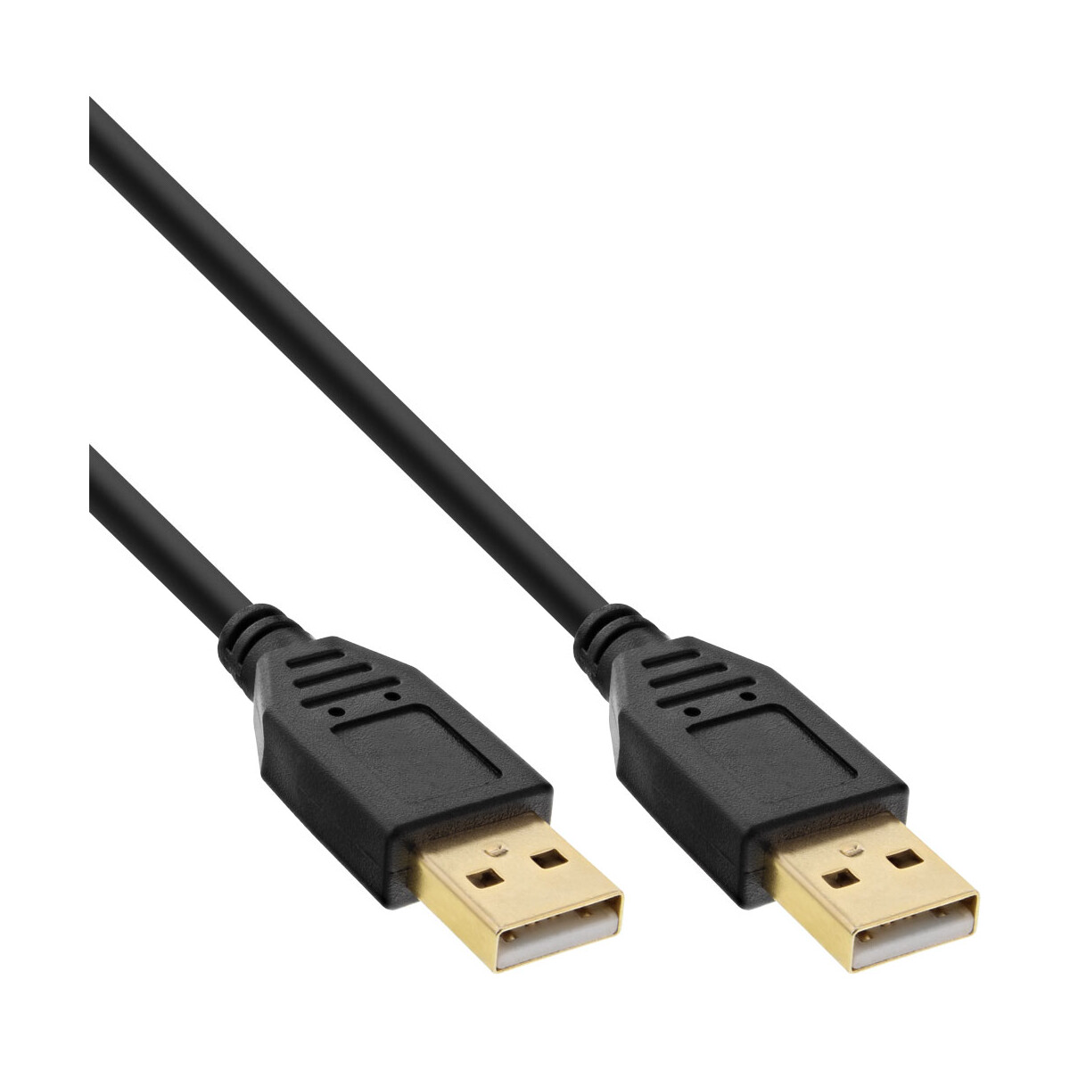 InLine® USB 2.0 cable, AM/AM, black, gold plated...