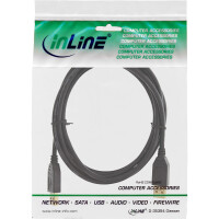 InLine® USB 2.0 cable, AM/AM, black, gold plated contacts, 0.5m