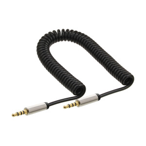 InLine® Slim Audio Spiralkabel Klinke 3,5mm ST/ST, 4-polig, Stereo, 1m