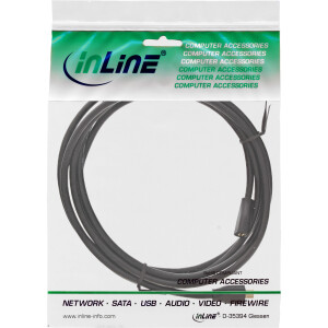 InLine® Micro-USB 2.0 extension cable, Micro-B M/F, black/gold, 2m